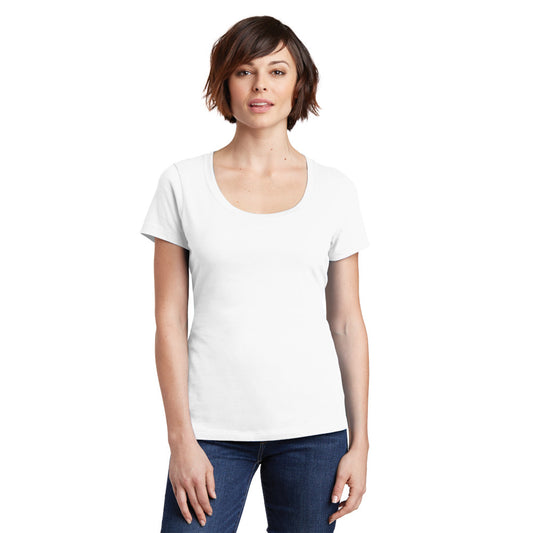 district perfect weight womens scoop neck tee white