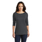 district perfect weight womens 3/4 sleeve tee charcoal