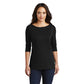 district perfect weight womens 3/4 sleeve tee jet black