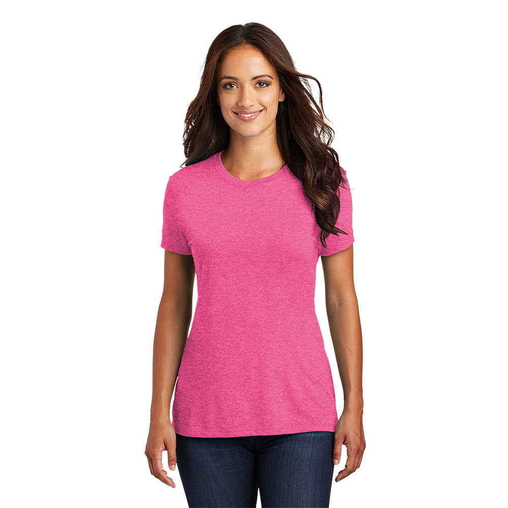 model in district womens perfect tri tee fuchsia frost