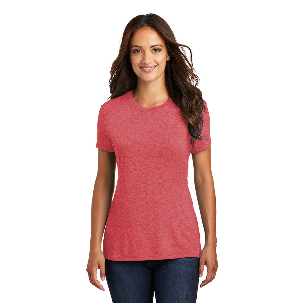 model in district womens perfect tri tee red frost