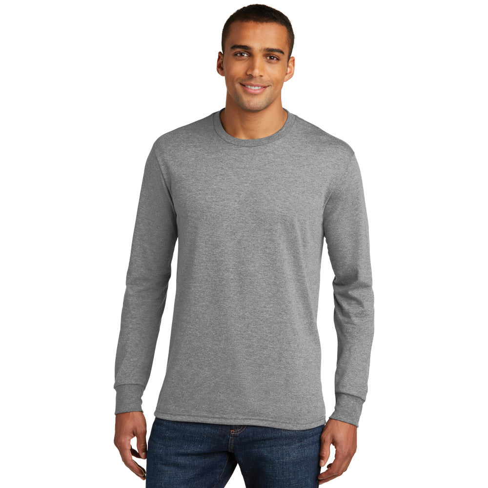 model in district perfect tri long sleeve tee grey frost