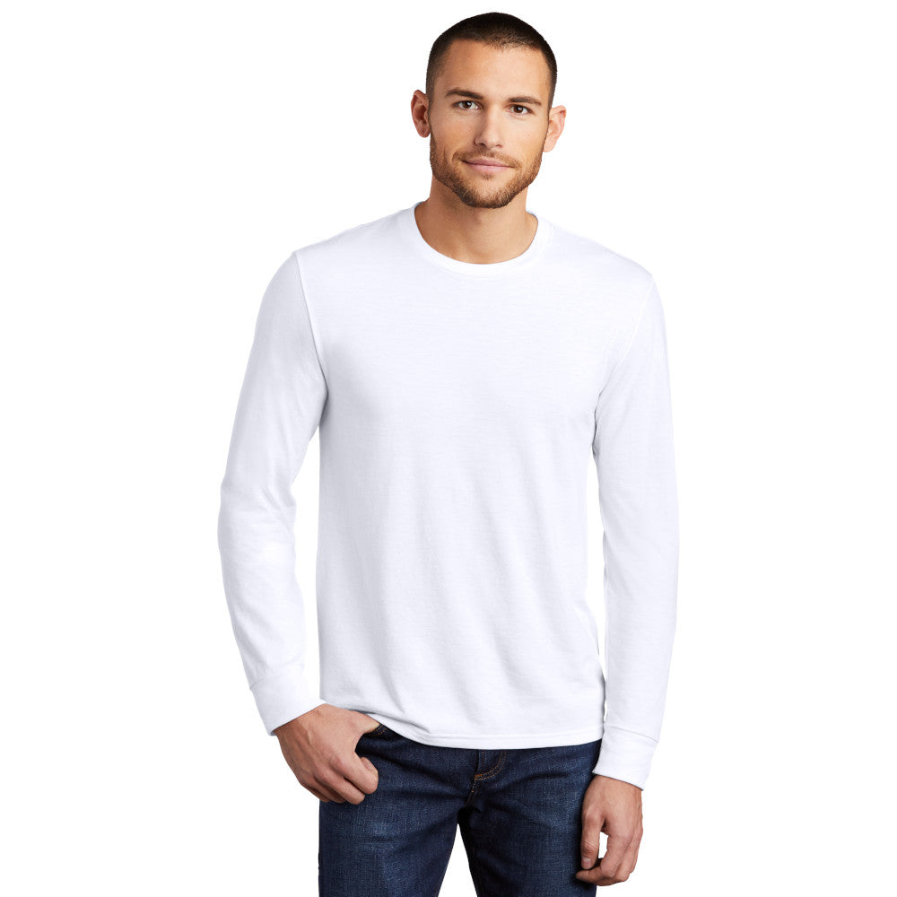 model in district perfect tri long sleeve tee white