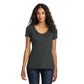 model in district womens perfect tri v-neck tee black frost