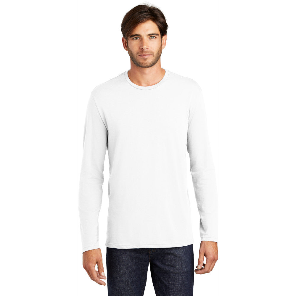 model in district perfect weight long sleeve tee bright white