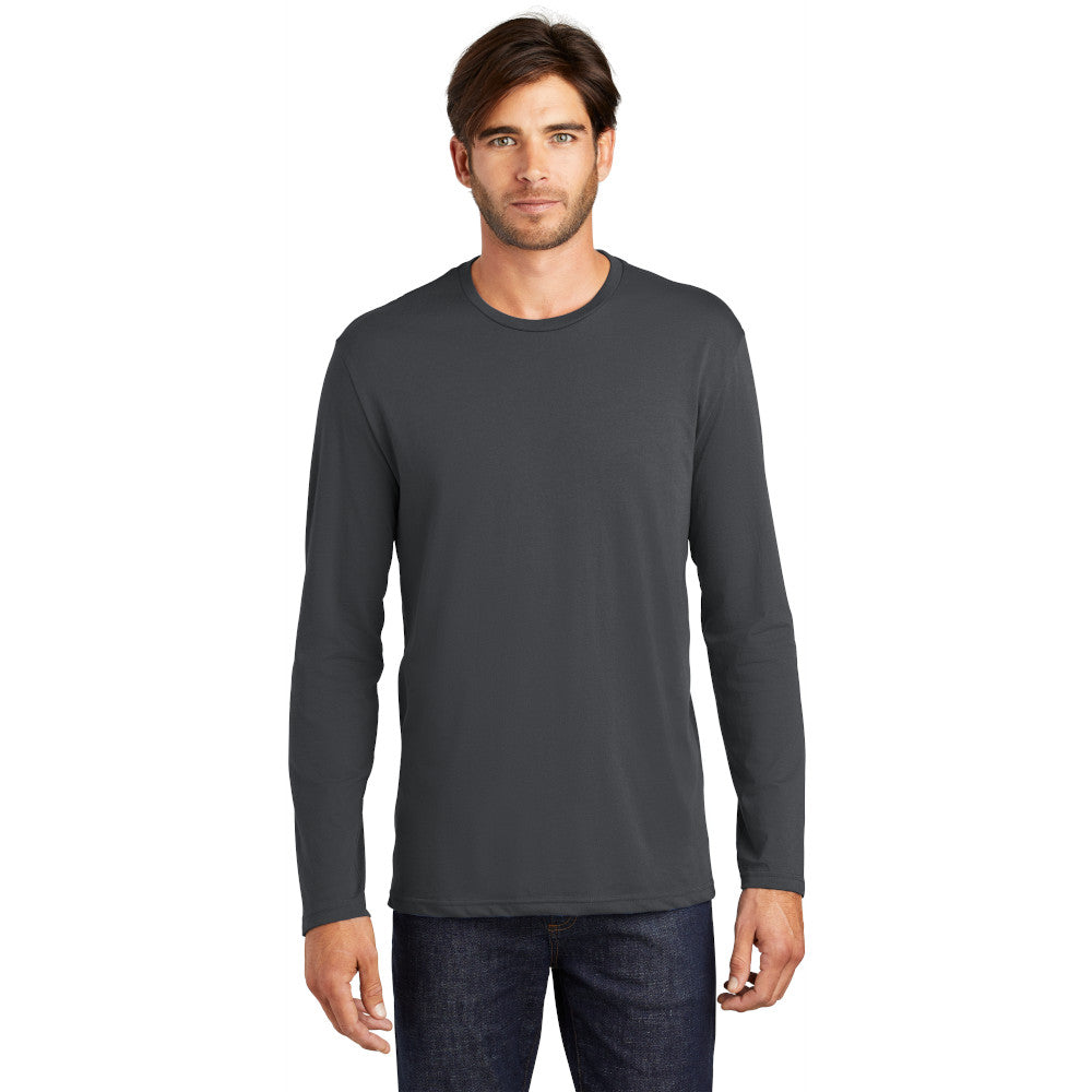 model in district perfect weight long sleeve tee charcoal