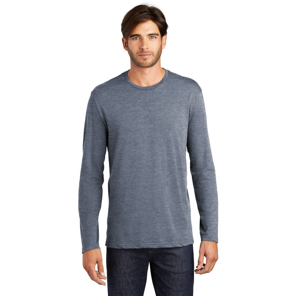 model in district perfect weight long sleeve tee heathered navy