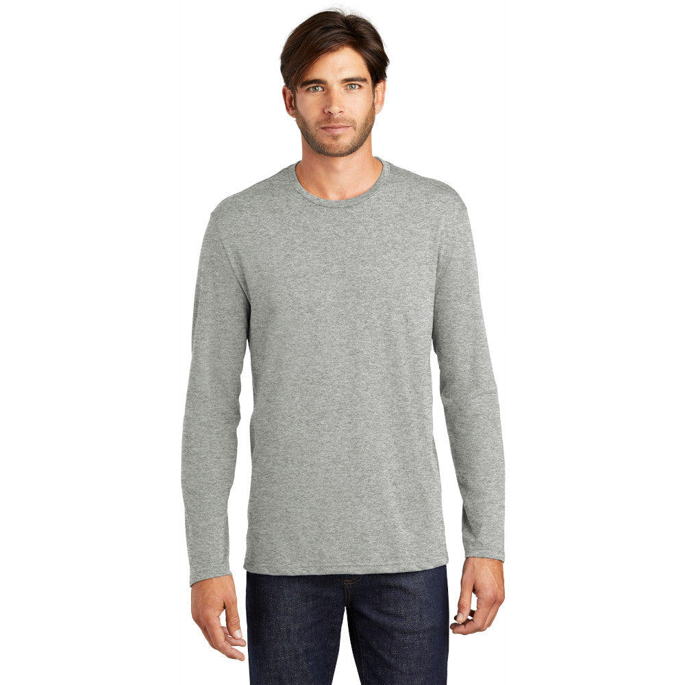 model in district perfect weight long sleeve tee heather steel