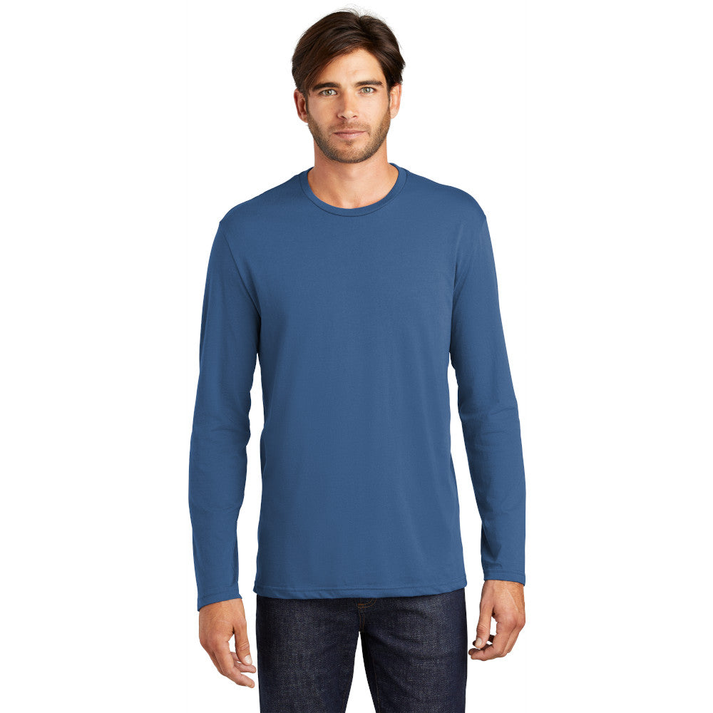 model in district perfect weight long sleeve tee maritime blue