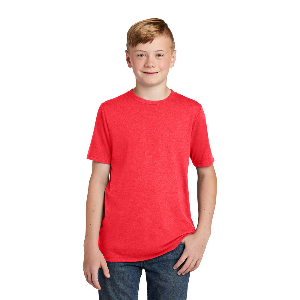 child model in district youth perfect tri tee red frost