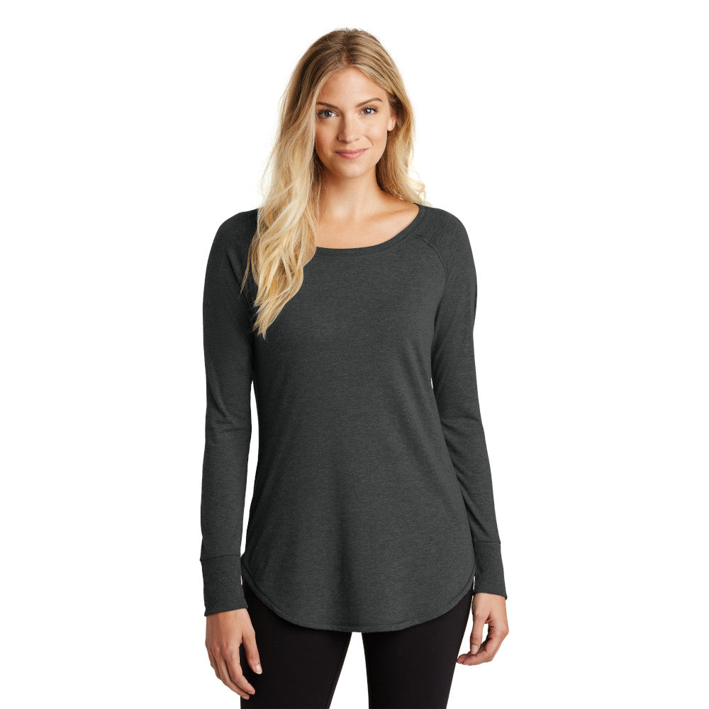 model in district womens perfect tri long sleeve tunic black frost