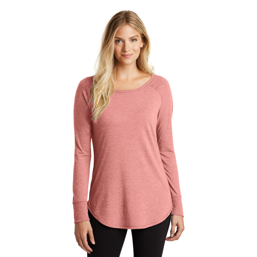  model in district womens perfect tri long sleeve tunic blush frost