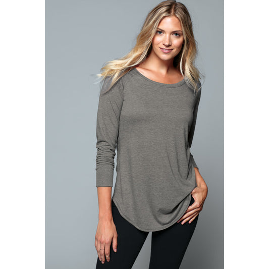 model in district womens perfect tri long sleeve tunic grey frost