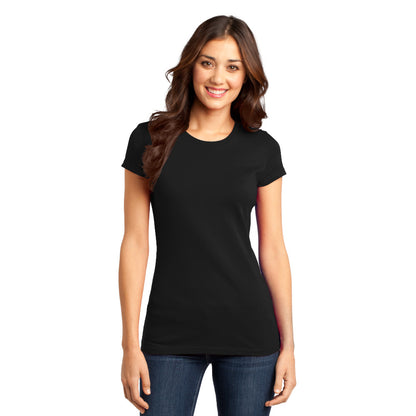 district womens fitted tee black
