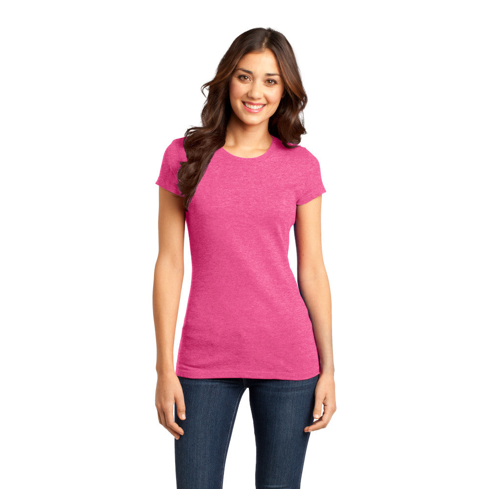 district womens fitted tee fuchsia frost