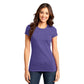 district womens fitted tee heathered purple