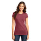 district womens fitted tee heathered red