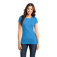 district womens fitted tee heathered bright turquoise