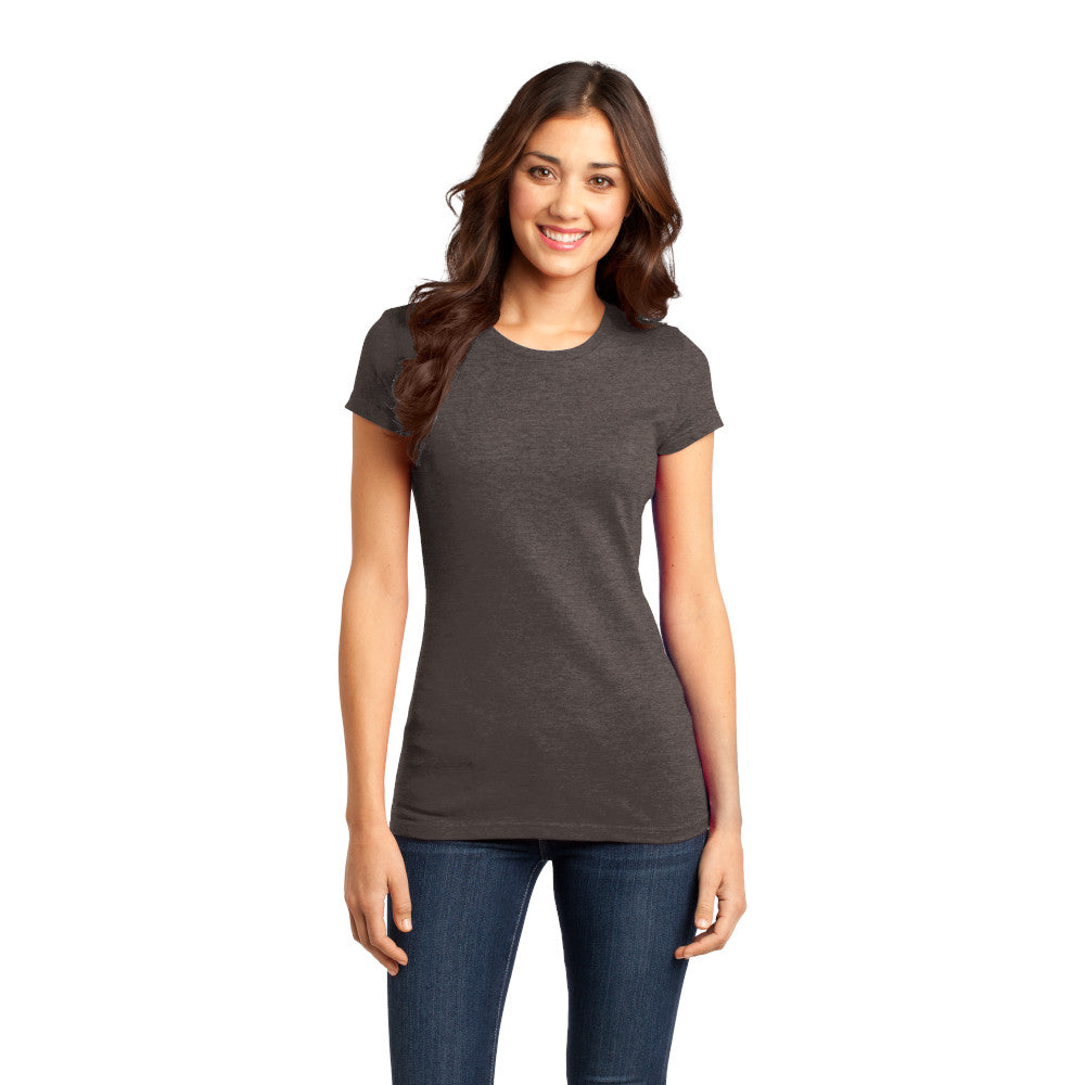 district womens fitted tee heathered brown