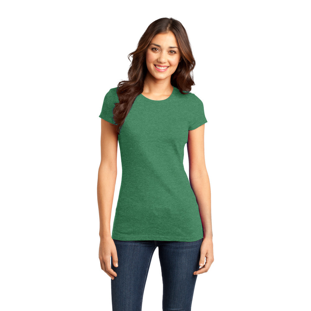 district womens fitted tee heathered kelly green