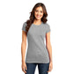 district womens fitted tee light heather grey