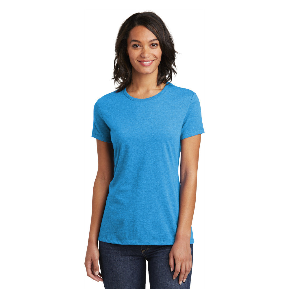district womens tee heathered bright turquoise