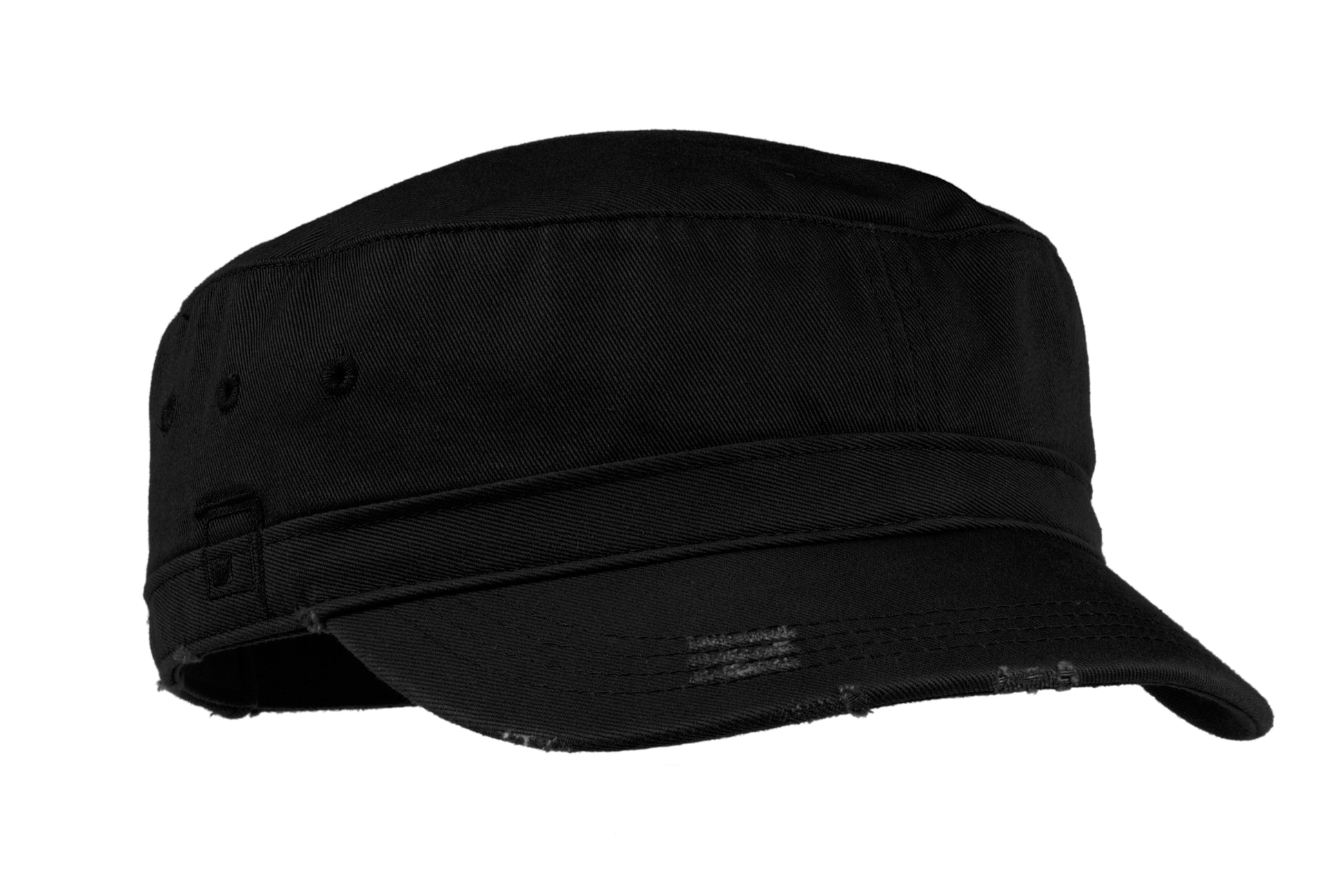 district distressed military hat black