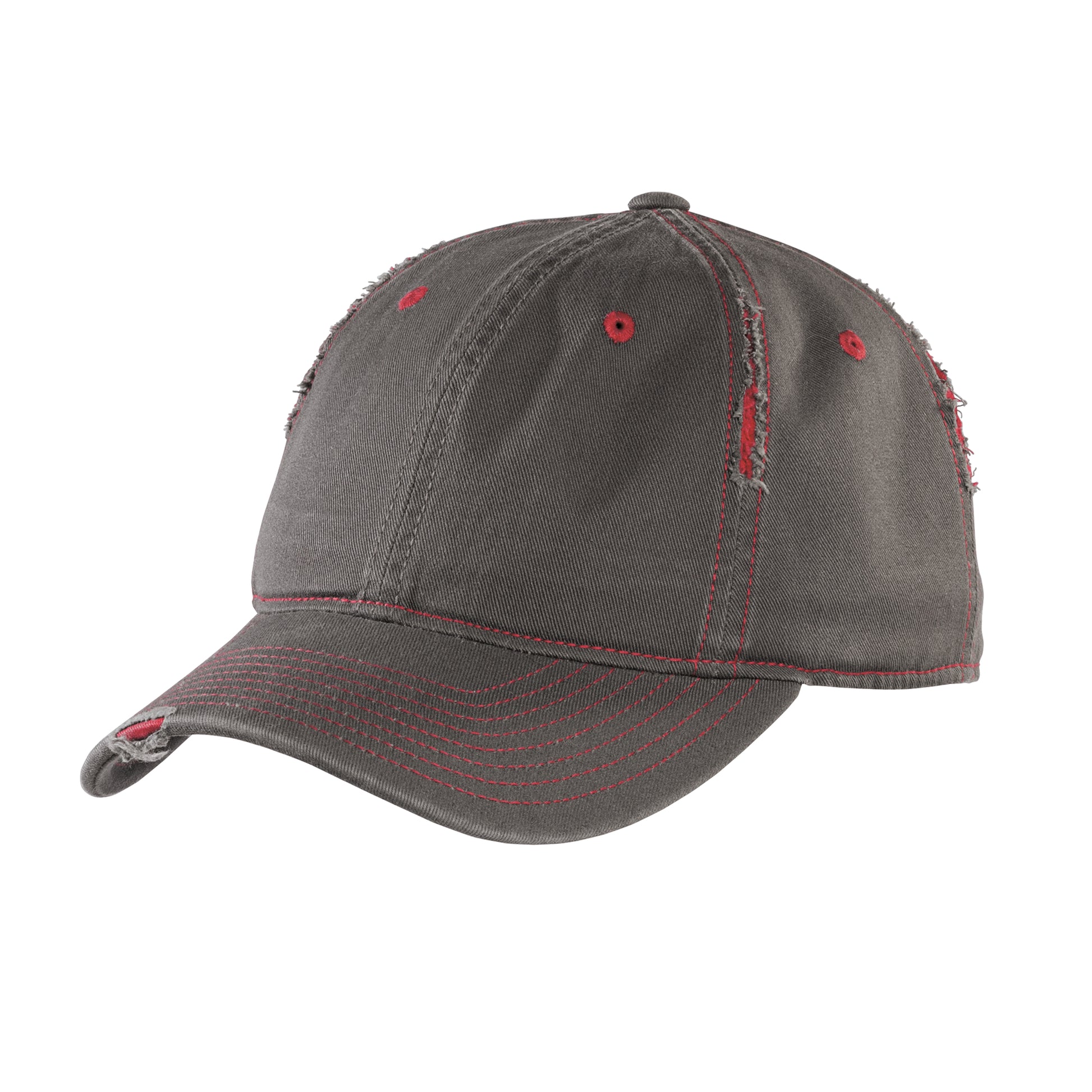 district rip & distressed cap nickel new red