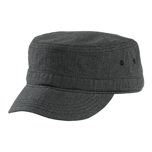 district houndstooth military hat black charcoal