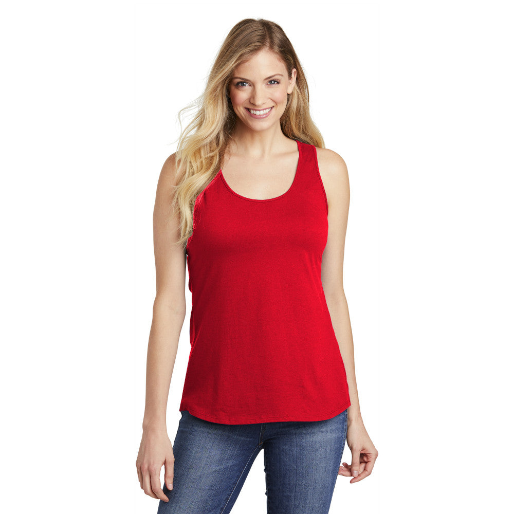 district womens tank classic red