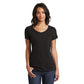 district womens v-neck tee black