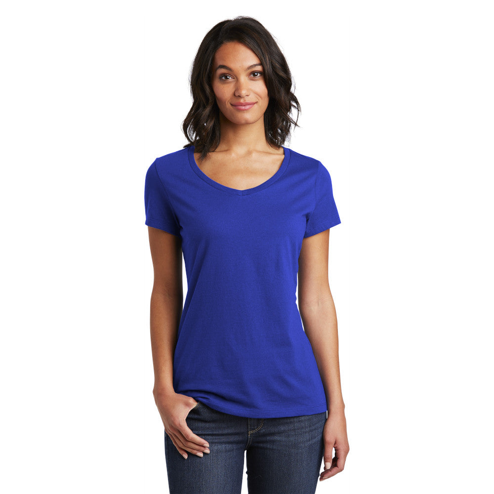 district womens v-neck tee deep royal
