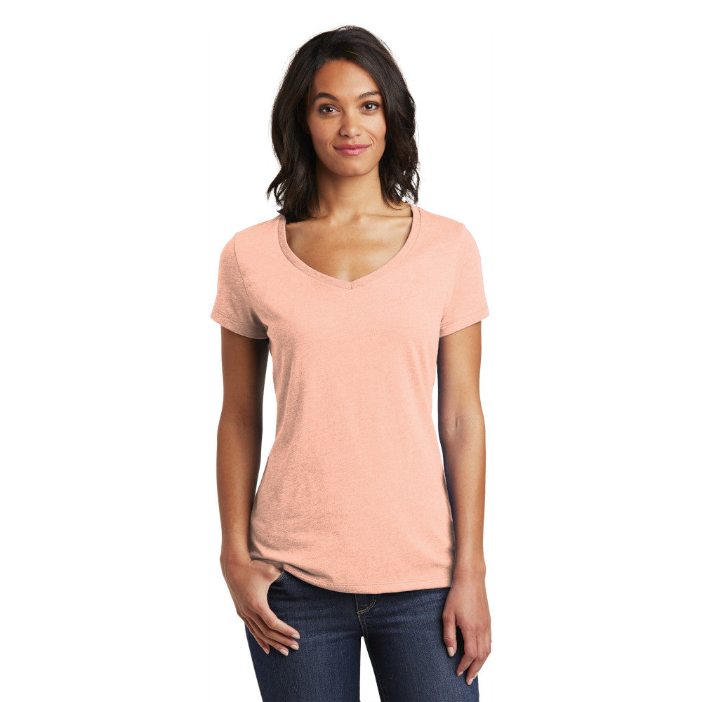district womens v-neck tee dusty peach