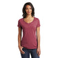 district womens v-neck tee heathered cardinal