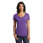 district womens v-neck tee heathered purple
