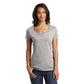 district womens v-neck tee light heather grey