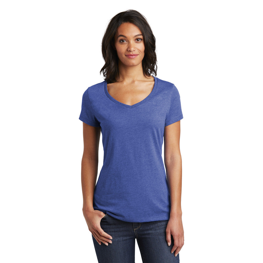 district womens v-neck tee royal frost