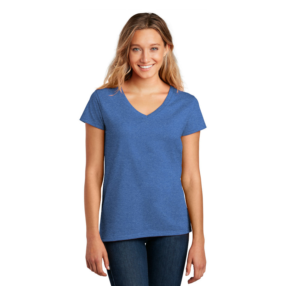 district womens recycled re-tee blue heather