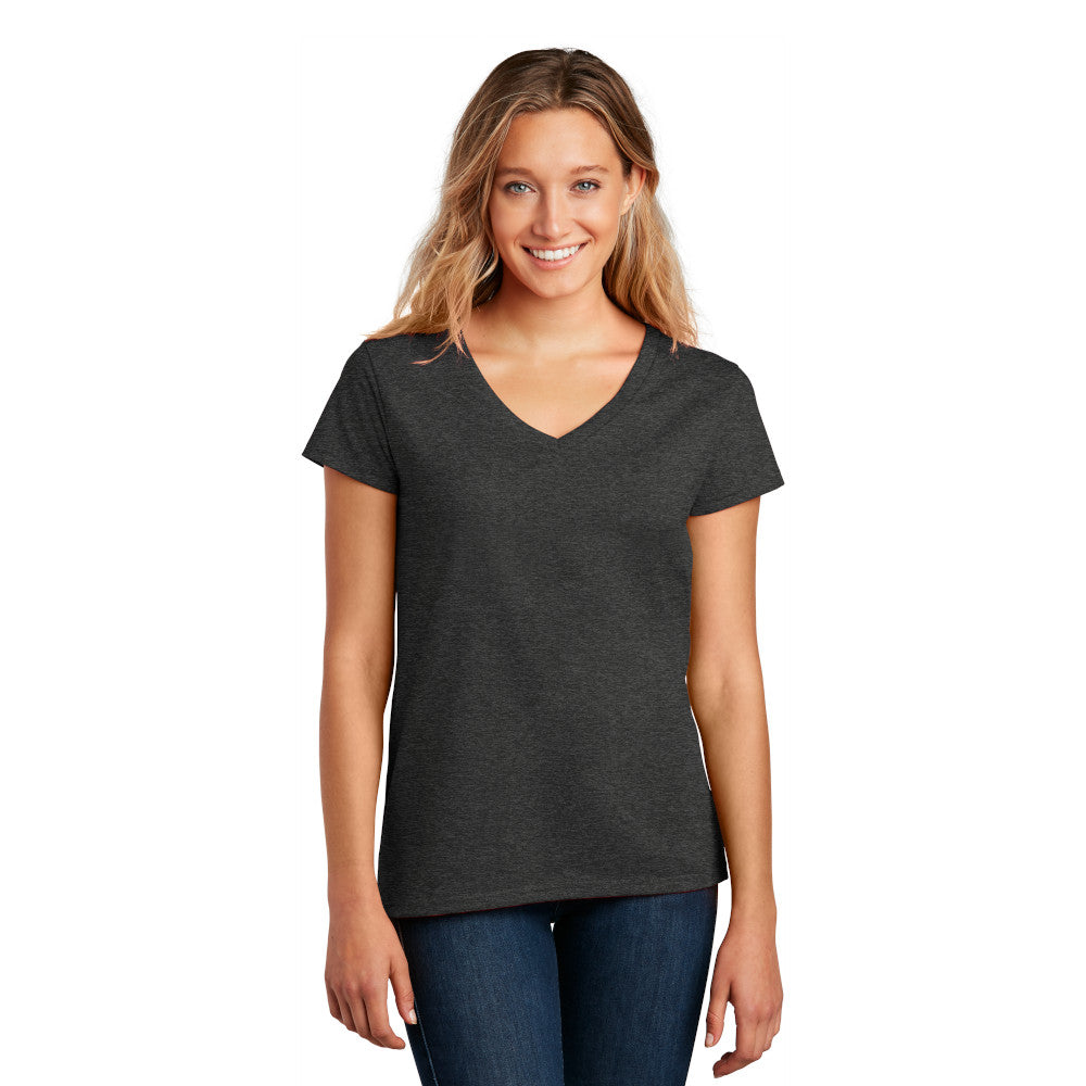 district womens recycled re-tee charcoal heather