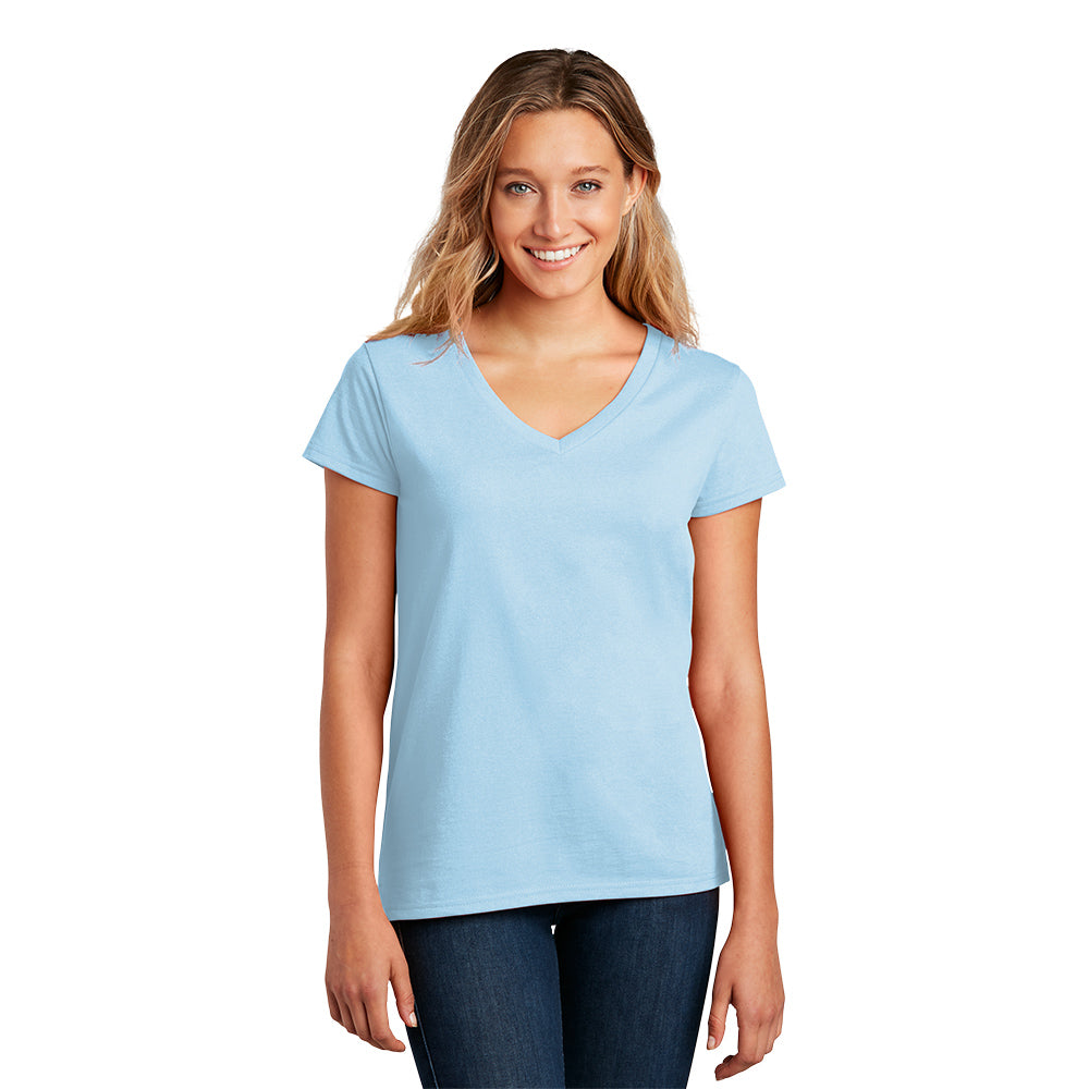 district womens recycled re-tee crystal blue