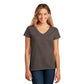 district womens recycled re-tee deep brown heather