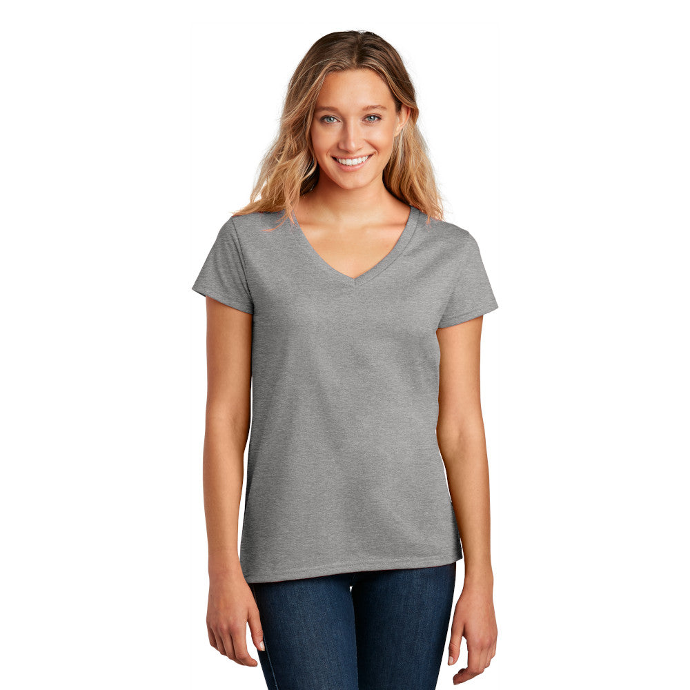district womens recycled re-tee light heather grey