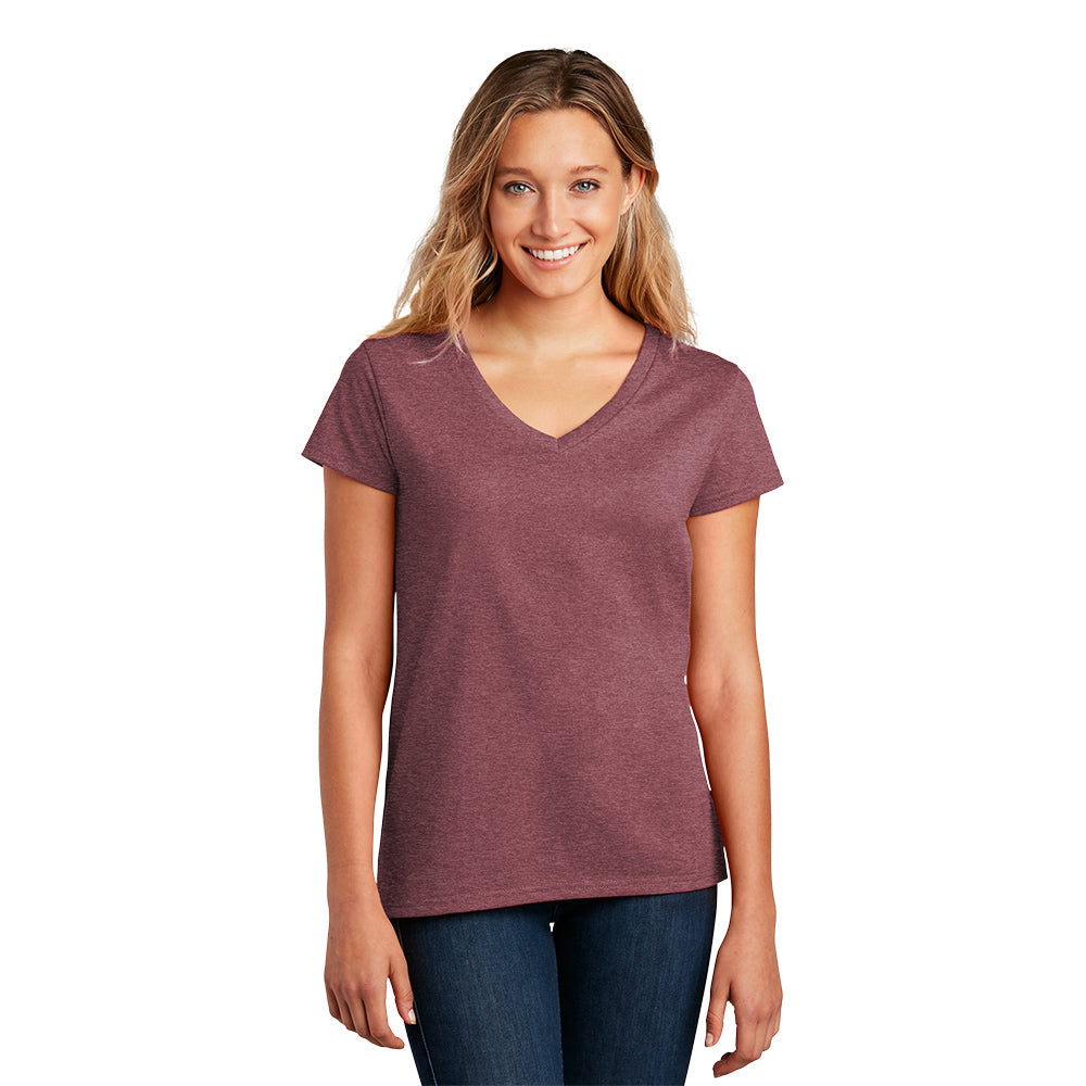 district womens recycled re-tee maroon heather