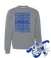gunmetal grey crewneck sweatshirt with hanukkah dreidel DTG printed design