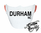 white face mask with durham nc DTG printed design