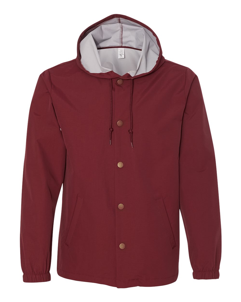 independent trading co hooded windbreaker coachs jacket cardinal