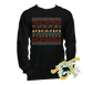 black long sleeve tee with feliz navidad christmas DTG printed design