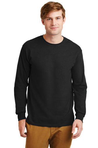 gildan ultra cotton long sleeve t-shirt black