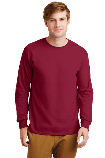 gildan ultra cotton long sleeve t-shirt cardinal red