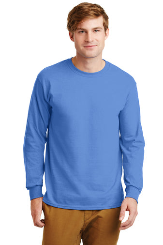 gildan ultra cotton long sleeve t-shirt carolina blue